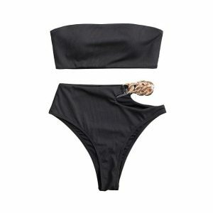 Aesthetic Chain Bikini: Y2K Fashion, Cute Tops, Coquette & Grunge Styles