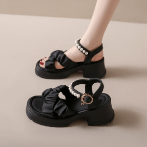 AesthetiChic Pearl Platforms: Y2K Fashion, Grunge Aesthetic, Cute Tops