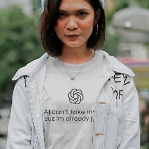 AI Can't Take My Job Tee - Y2K Fashion, Grunge Aesthetic, Cute Tops