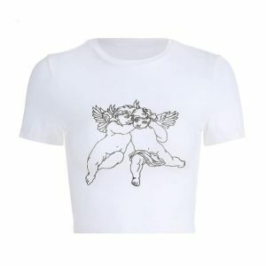 Angel White Top - Y2K Fashion Cute Aesthetic for Grunge & Coquette Styles