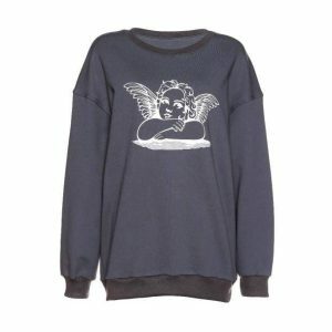 Angelic Y2K Sweatshirt: Coquette Aesthetic & Grunge Style Essential