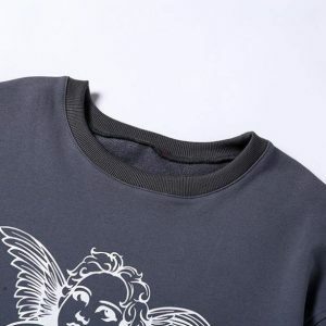 Angelic Y2K Sweatshirt: Coquette Aesthetic & Grunge Style Essential