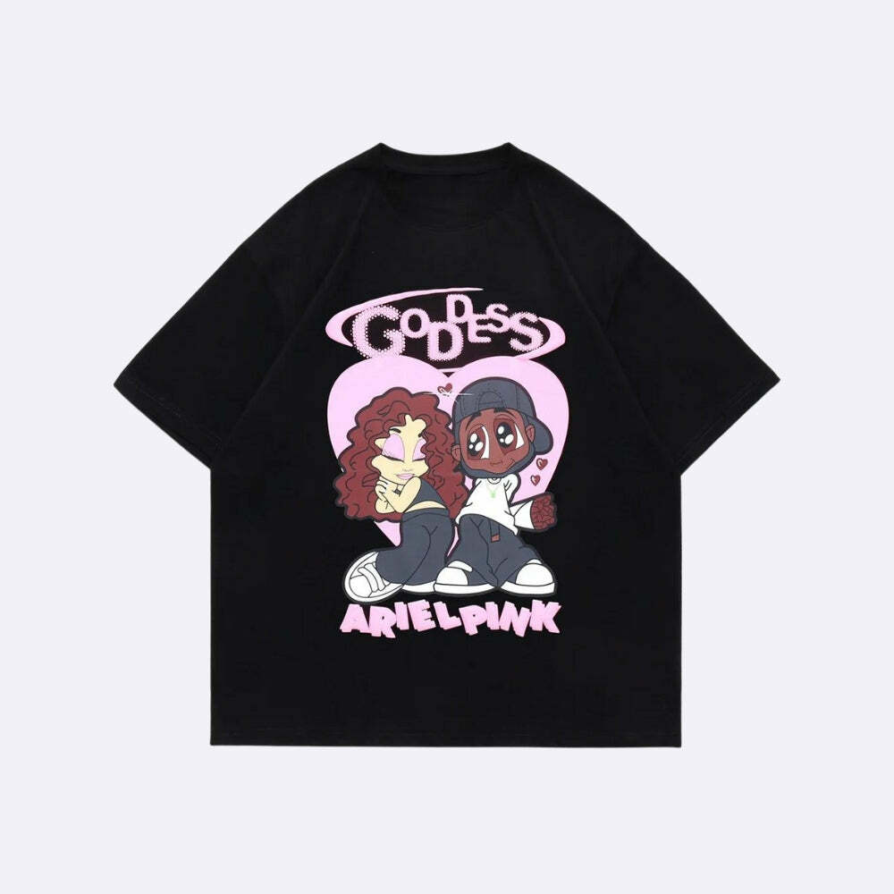 Ariel Pink Y2K Cute Couple Tee - Coquette Aesthetic & Grunge Style