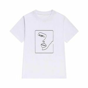 Artsy Abstract T-Shirt: Y2K Fashion Meets Coquette & Grunge Aesthetics