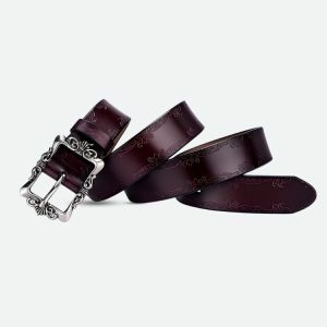 Baroque Faux Leather Belt for Y2K Fashion & Aesthetic Outfits