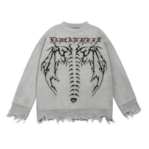 Bat Wings Cozy Knit Top - Y2K Fashion, Grunge Aesthetic, Cute Tops