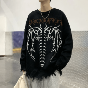 Bat Wings Cozy Knit Top - Y2K Fashion, Grunge Aesthetic, Cute Tops