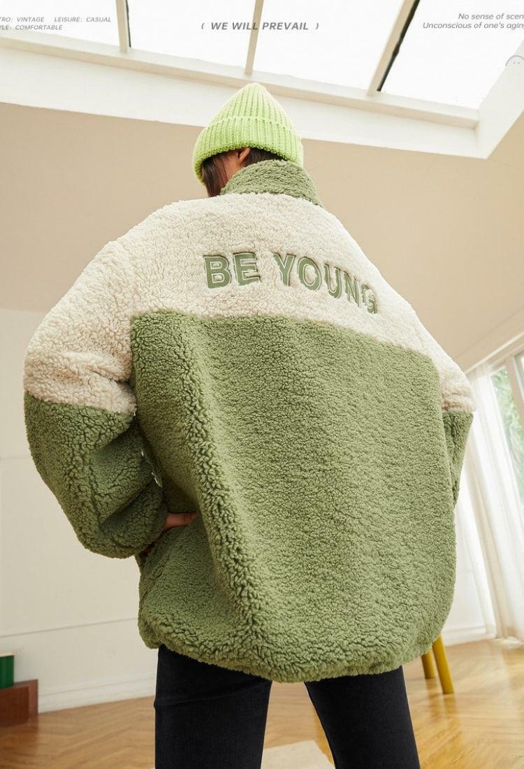 Be Young Teddy Jacket - Y2K Fashion, Grunge Aesthetic, Cute Tops