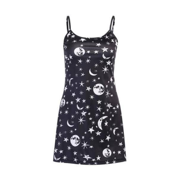 Black Moon Dress: Y2K Fashion with Coquette & Grunge Aesthetic Vibes