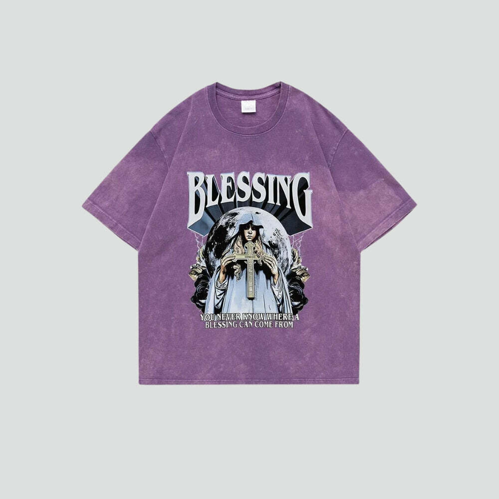 Blessing Tee: Y2K Fashion Cute Top for Coquette & Grunge Aesthetic