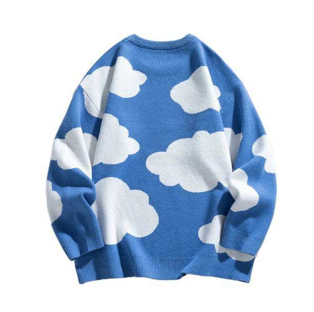 Blue Sky Y2K Sweater: Cute Pastel Goth & Grunge Aesthetic Top