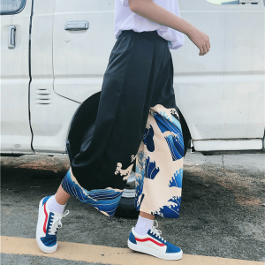 Blue Waves Y2K Pants: Grunge Aesthetic Cargo Style for Trendy Outfits