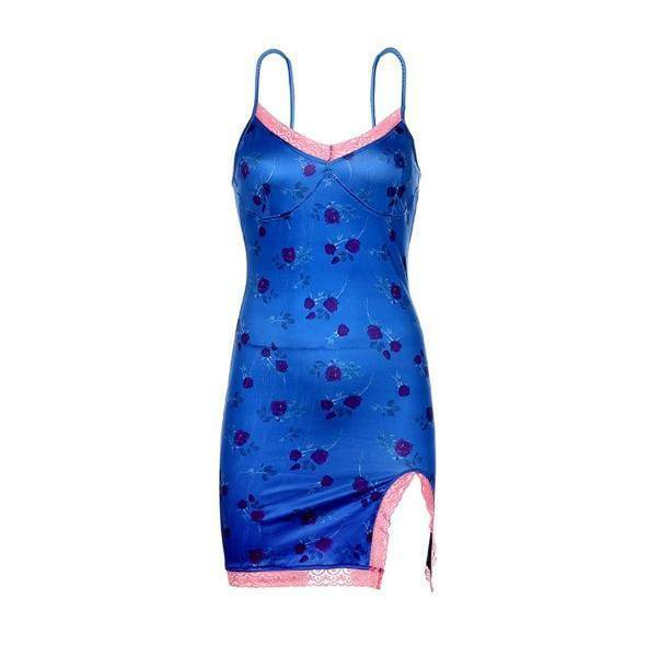 Blue Y2K Chic Dress - Coquette Aesthetic with Grunge Vibes