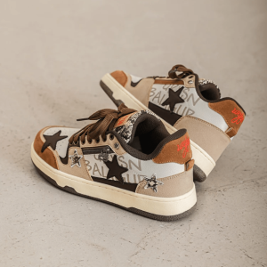 Brown Star Aesthetic Sneakers for Y2K Fashion & Grunge Outfits