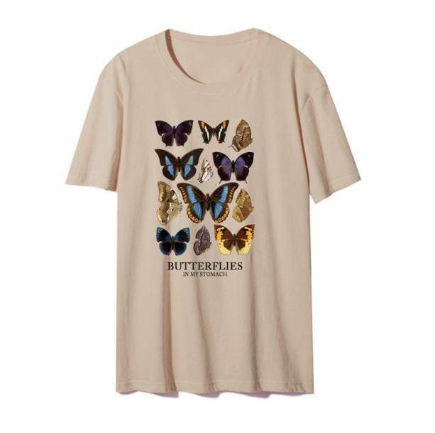 Butterflies T-Shirt - Y2K Aesthetic Cute Top for Grunge & Coquette Styles