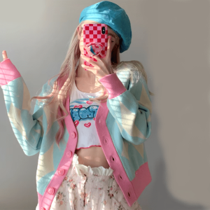 Candy Floss Pastel Sweater - Y2K Aesthetic Cute Top for Cozy Vibes