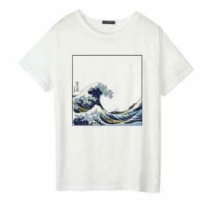 Catch The Wave Y2K T-Shirt: Cute Tops for Coquette & Grunge Aesthetic