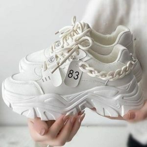 Chunky Chain Sneakers: Y2K Fashion Meets Grunge Aesthetic Style