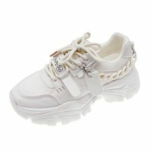 Chunky Chain Sneakers: Y2K Fashion Meets Grunge Aesthetic Style