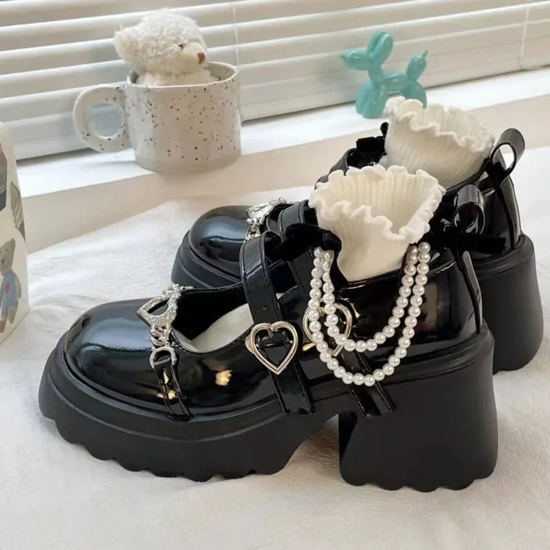 Chunky Platform Mary Jane Shoes - Y2K Fashion, Coquette & Grunge Aesthetic