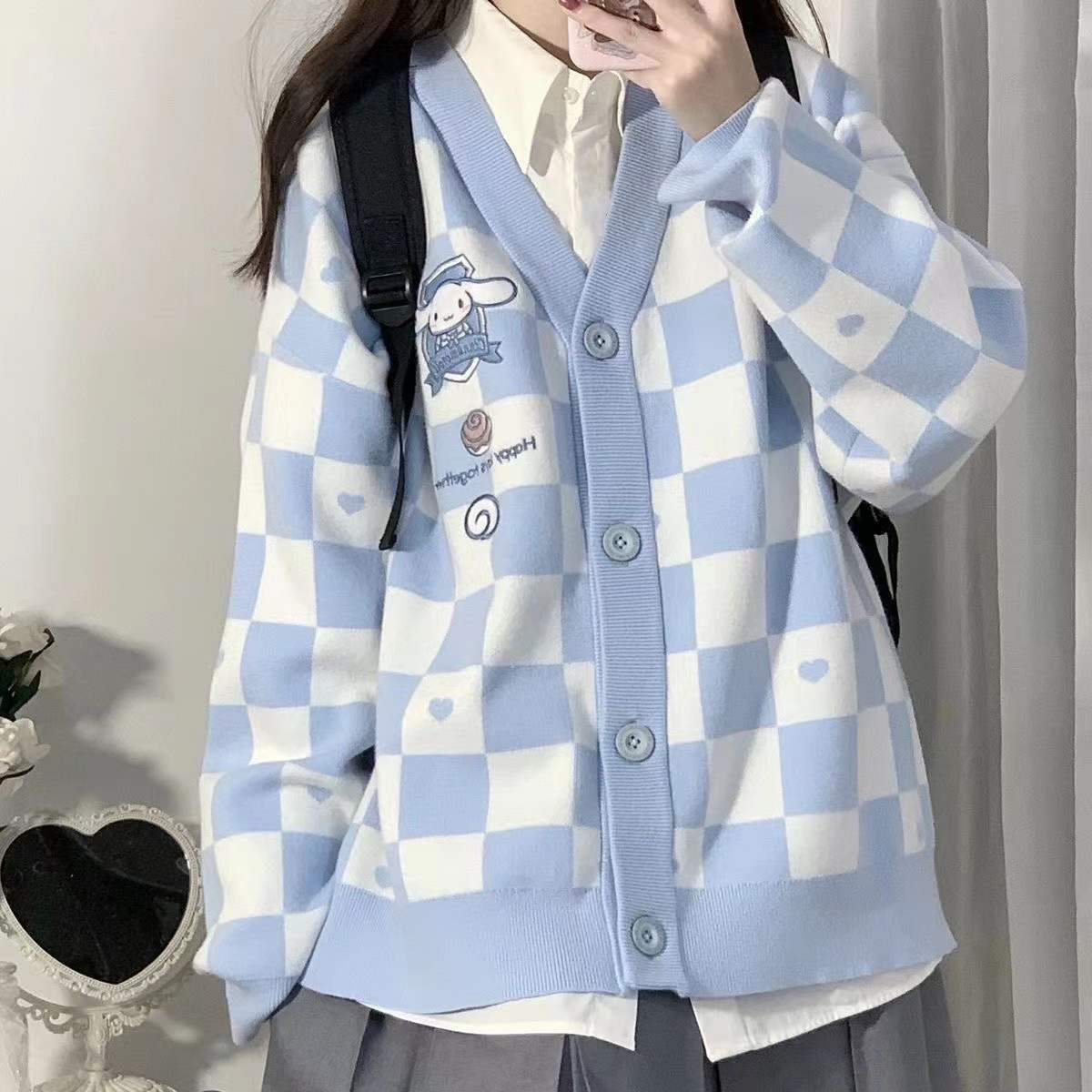 Cinnamoroll Buttoned Blue Cardigan - Y2K Fashion Cute Top for Aesthetic Looks