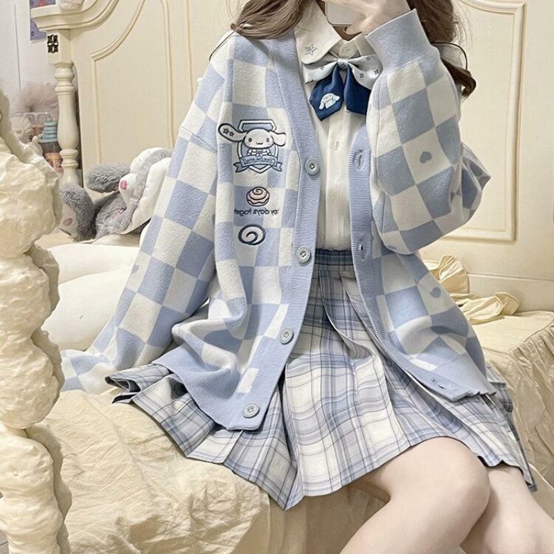 Cinnamoroll Buttoned Blue Cardigan - Y2K Fashion Cute Top for Aesthetic Looks