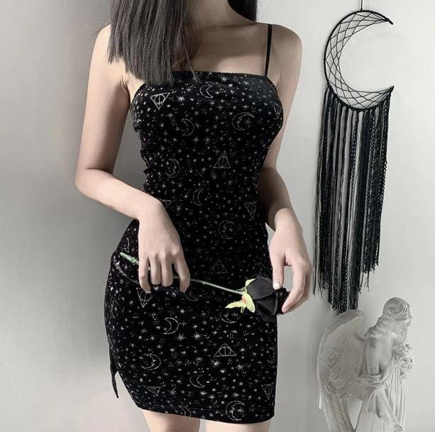 Constellation Dress: Y2K Fashion with Coquette & Grunge Aesthetic Vibes