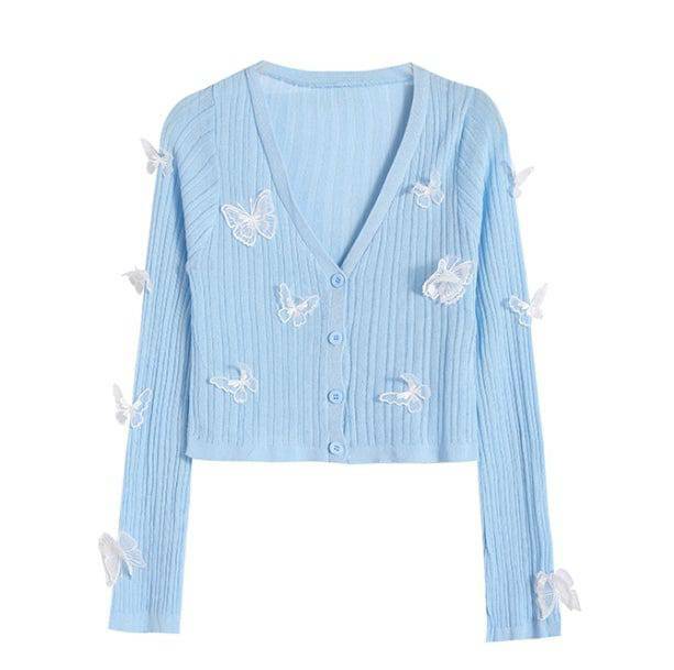 Coquette Aesthetic Butterfly Cardigan - Y2K Fashion Cute Top