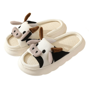 Coquette Aesthetic Cow Slippers - Y2K Fashion Cute Comfort Footwear