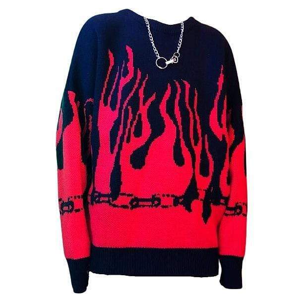 Coquette Aesthetic Flame Sweater - Y2K Fashion & Grunge Style Top