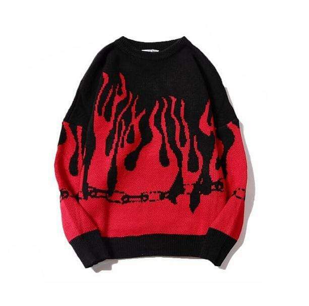 Coquette Aesthetic Flame Sweater - Y2K Fashion & Grunge Style Top