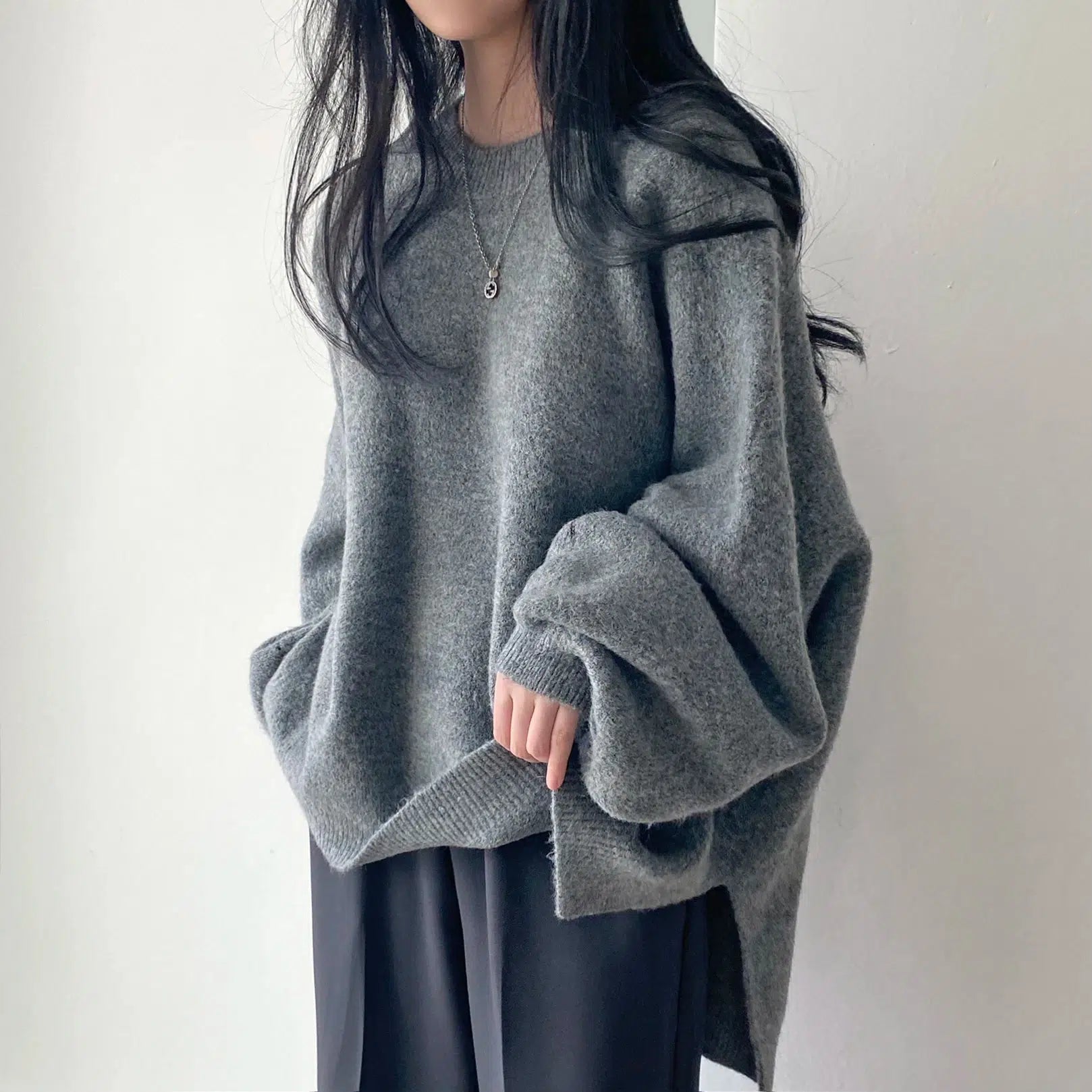 Coquette Aesthetic Oversized Knit Sweater - Y2K Fashion Essential