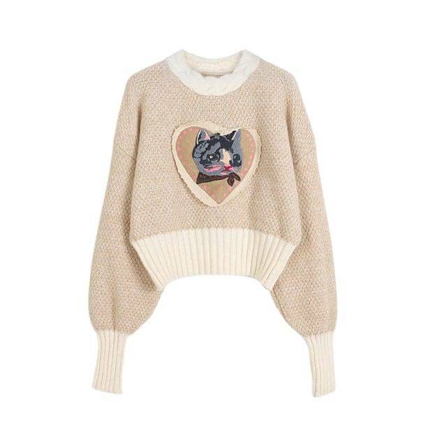 Coquette Aesthetic Soft Kitty Sweater - Y2K Fashion Cute Top