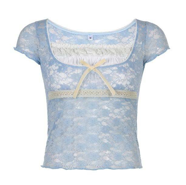 Coquette Lace Top: Y2K Fashion Cute Tops for Grunge & Pastel Goth Aesthetic