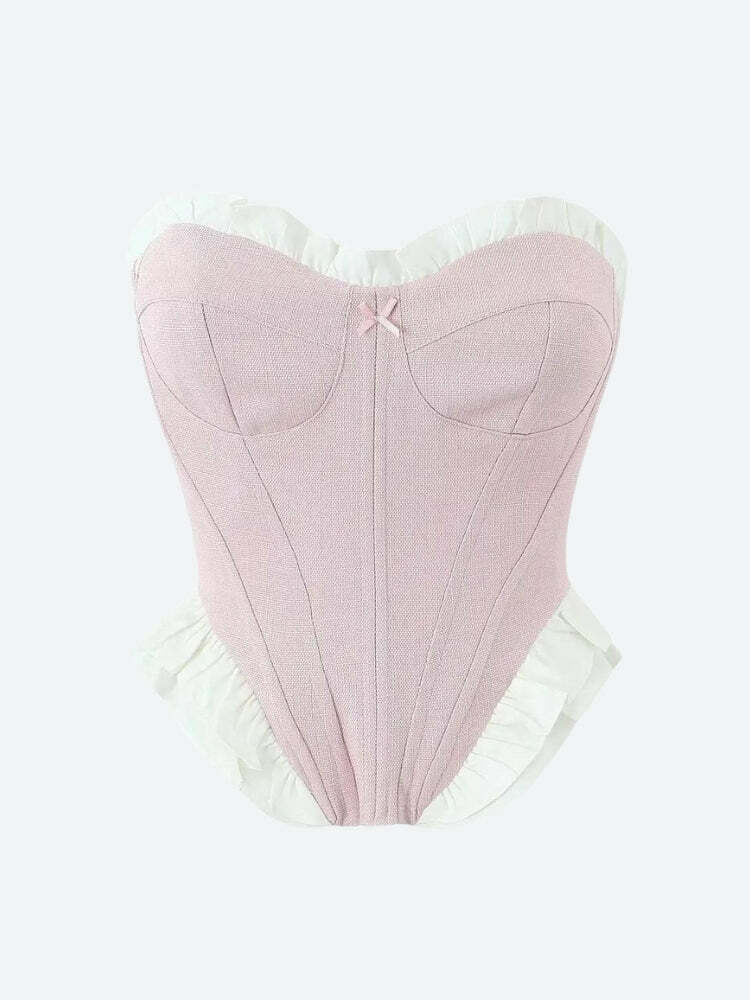 Coquette Pink Corset Top | Y2K Fashion Cute Tops & Aesthetic Style