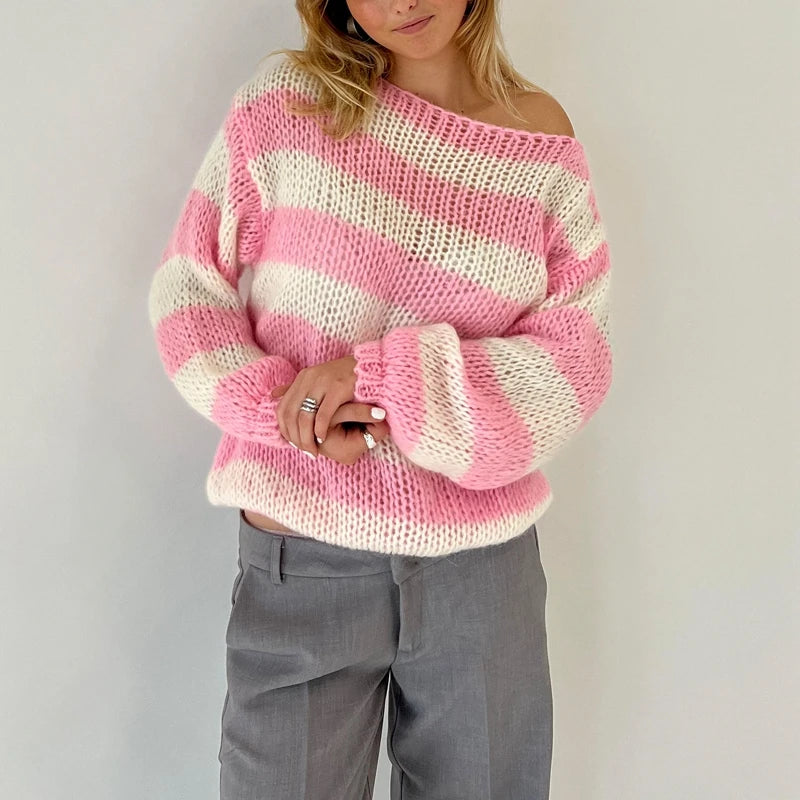 Cozy Cable Knit Sweater - Y2K Fashion Essential for Aesthetic Outfits