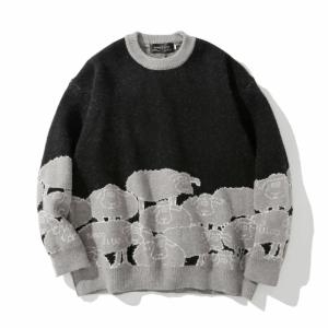 Cozy Snuggle Sheep Sweater - Y2K Aesthetic Cute Top for Fall Fashion