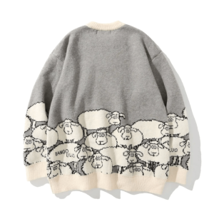 Cozy Snuggle Sheep Sweater - Y2K Aesthetic Cute Top for Fall Fashion