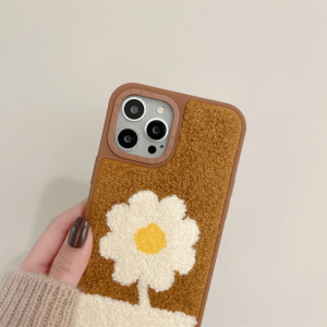 Daisy Plush Y2K Aesthetic iPhone Cover - Cute Coquette & Grunge Style