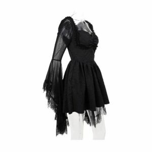 Dark Hour Mini Dress - Y2K Fashion with Grunge Aesthetic & Cute Tops