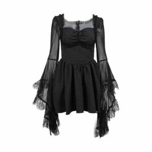 Dark Hour Mini Dress - Y2K Fashion with Grunge Aesthetic & Cute Tops