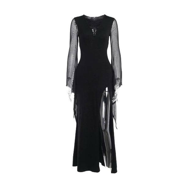 Dark Thoughts Y2K Evening Dress - Grunge Aesthetic with Coquette Vibes