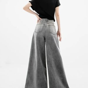 Dark Wash Super Wide Leg Jeans - Y2K Fashion & Grunge Aesthetic Style