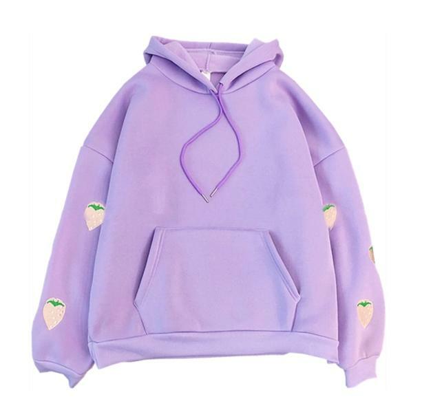 Deep Pocket Strawberry Hoodie - Y2K Fashion, Cute Tops & Aesthetic Vibes