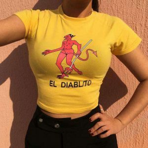 Devil Graphic Tee - Y2K Fashion, Grunge Aesthetic, Cute Tops