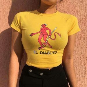 Devil Graphic Tee - Y2K Fashion, Grunge Aesthetic, Cute Tops