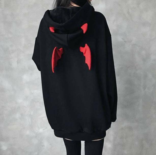 Diablo Hoodie: Y2K Fashion with Grunge Aesthetic & Cute Tops Vibe