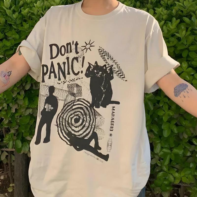 Don't Panic Tee - Y2K Fashion Essential for Grunge & Coquette Aesthetic