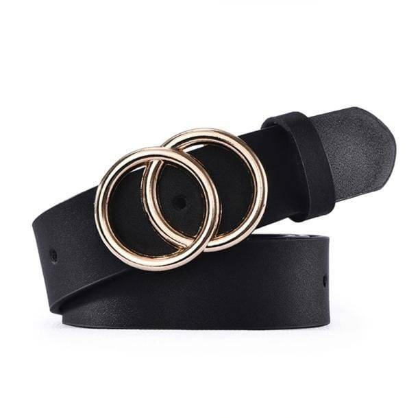 Double O-Buckle Belt for Y2K Fashion, Grunge Aesthetic & Cute Outfits