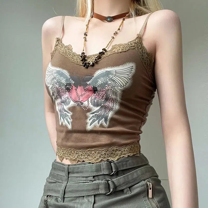 Fairy Grunge Angel Wings Top - Y2K Aesthetic Cute Top for Unique Style